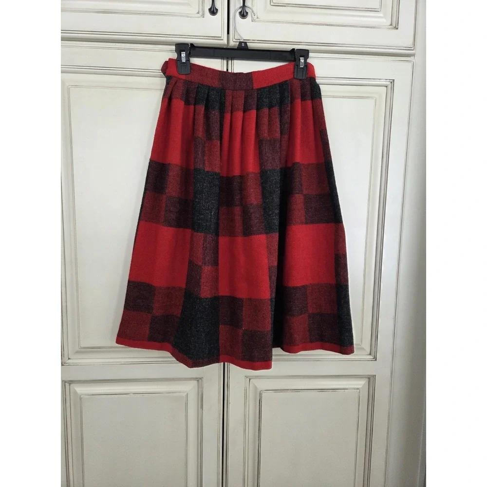 Vtg The Us Clothing Co Wool Blend Tartan Plaid Pleated Skirt Women's‎ 11/12